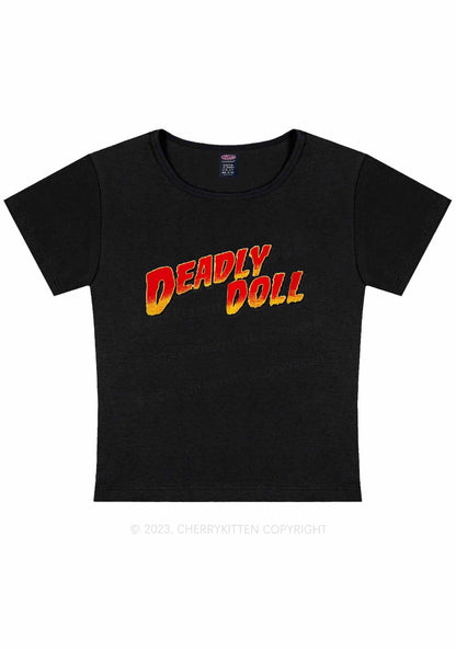 Curvy Deadly Doll Y2K Baby Tee Cherrykitten