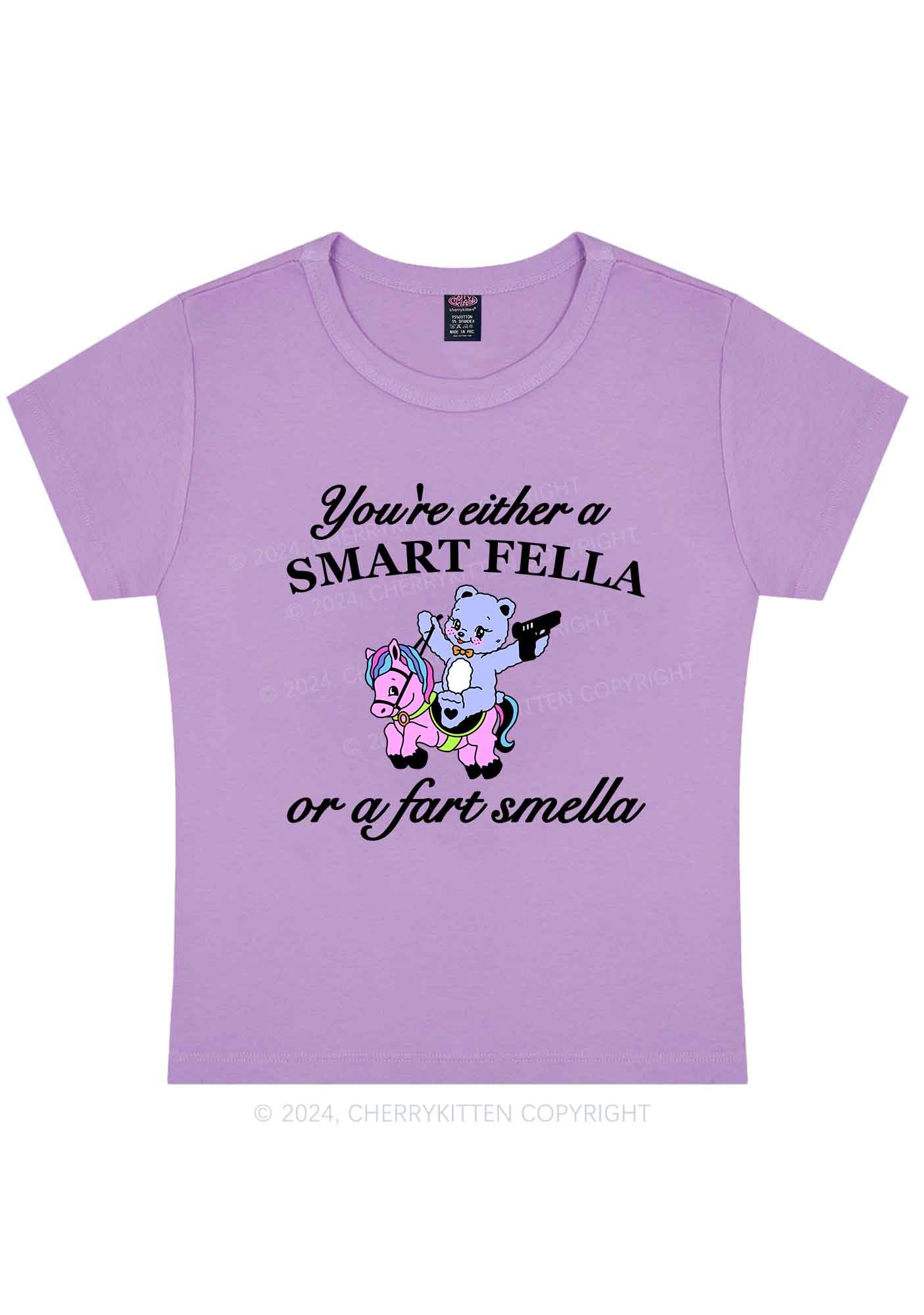 Smart Fella Y2K Baby Tee Cherrykitten