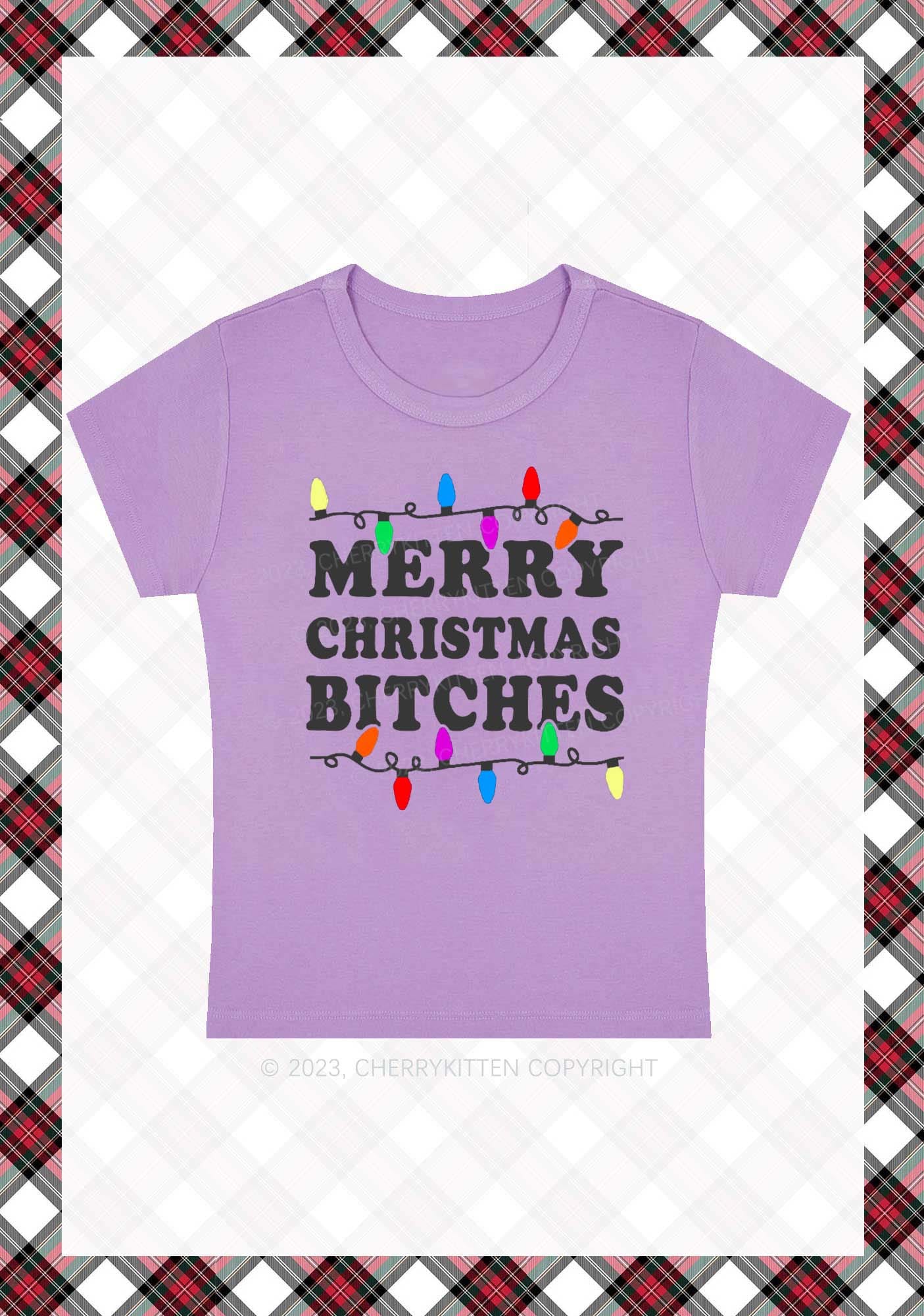 Christmas Colored Lights Baby Tee Cherrykitten