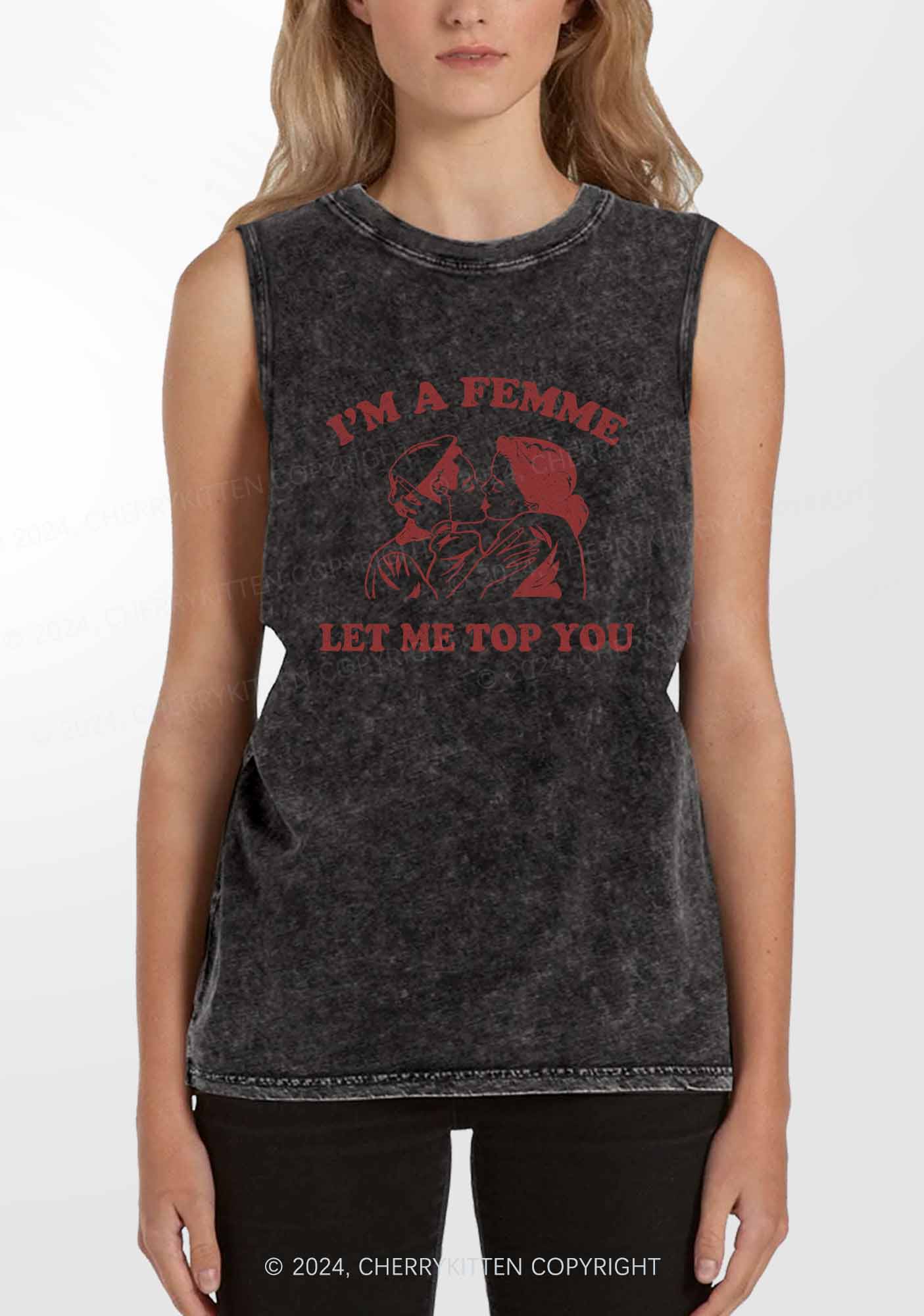 I'm A Femme Y2K Washed Tank Cherrykitten