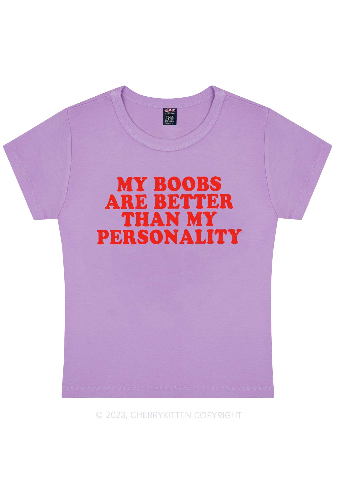 Curvy Bxxbs Better Than Personality Y2K Baby Tee Cherrykitten