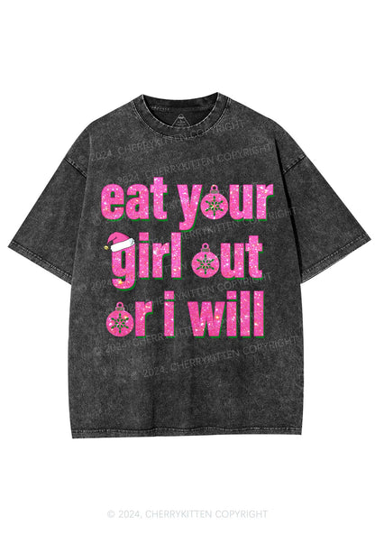 Christmas Eat Your Girl Y2K Washed Tee Cherrykitten