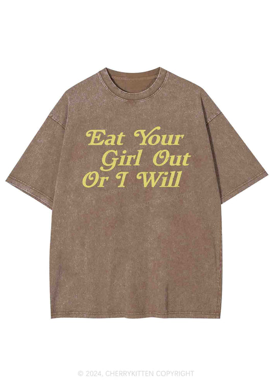 Eat Your Girl Out Y2K Washed Tee Cherrykitten