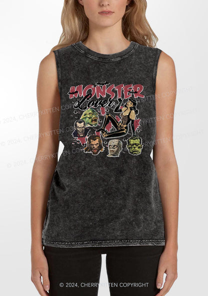 Halloween Monster Lovers Y2K Washed Tank Cherrykitten