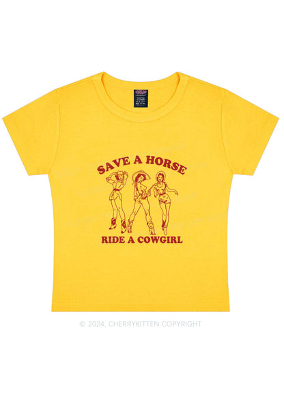 Ride A Cowgirl Y2K Baby Tee Cherrykitten