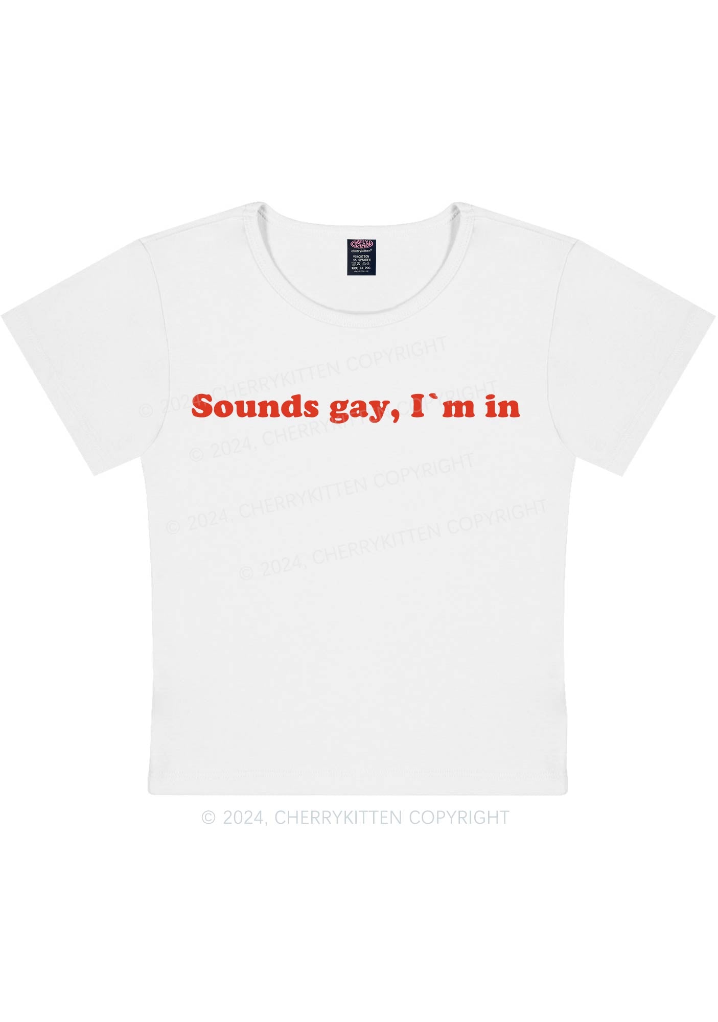 Curvy Sounds Gay Y2K Baby Tee Cherrykitten