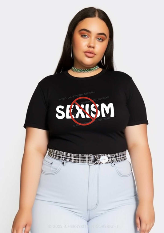 Curvy Stop Sexism Baby Tee Cherrykitten