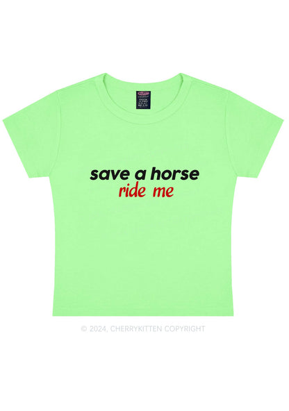 Save Horse Ride Me Y2K Baby Tee Cherrykitten