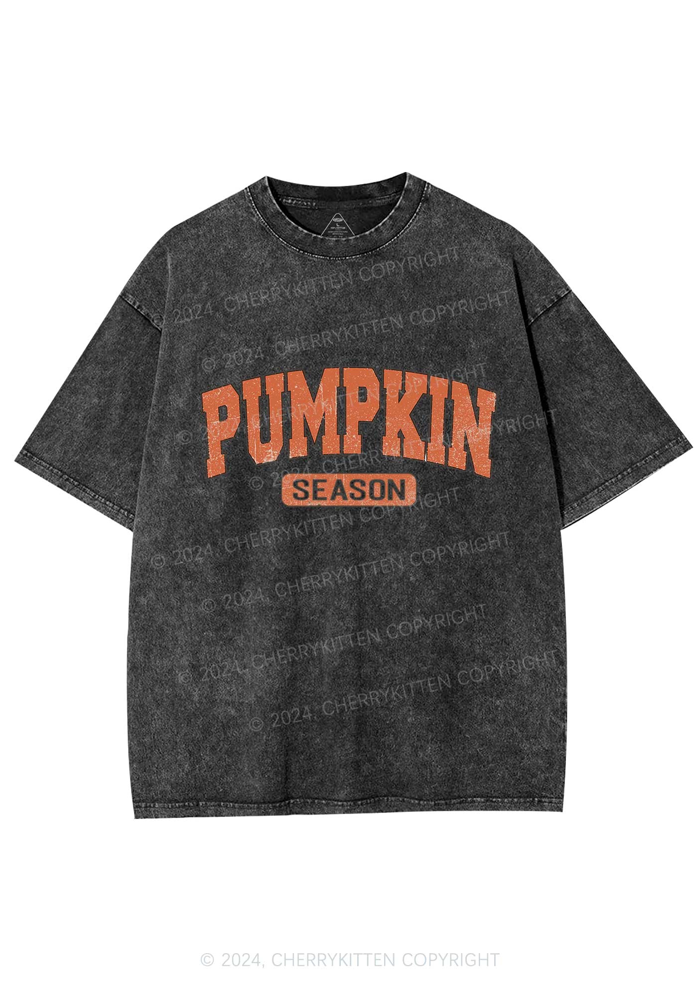 Halloween Pumpkin Season Y2K Washed Tee Cherrykitten