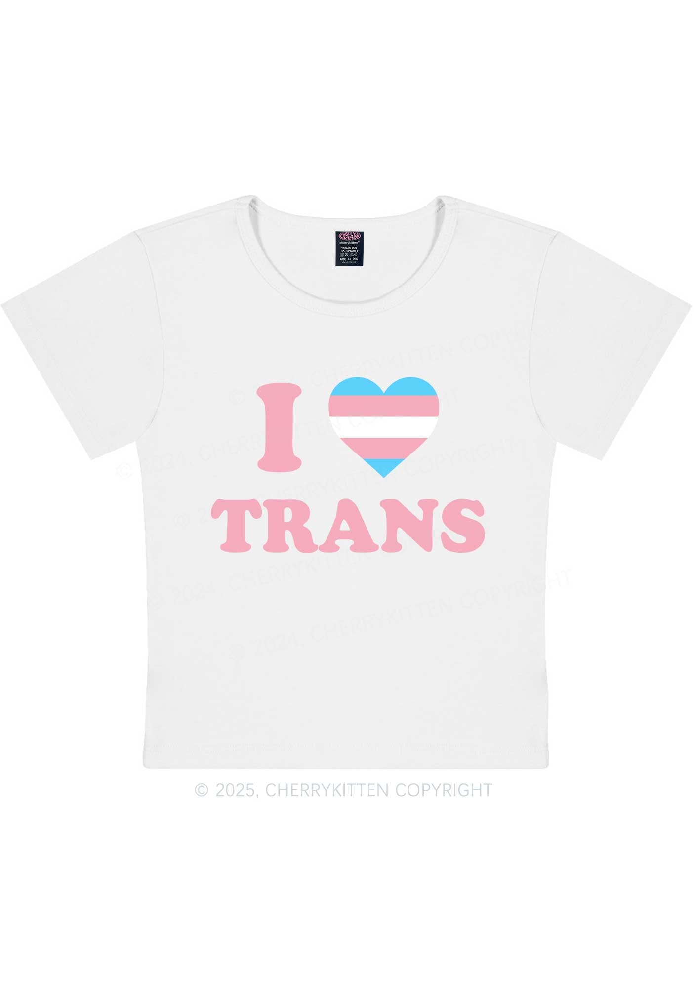 I Love Trans Y2K Baby Tee Cherrykitten