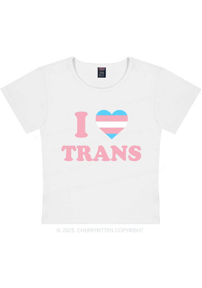 I Love Trans Y2K Baby Tee Cherrykitten