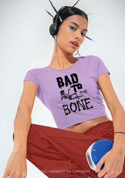 Bad To The Bone Halloween Baby Tee Cherrykitten