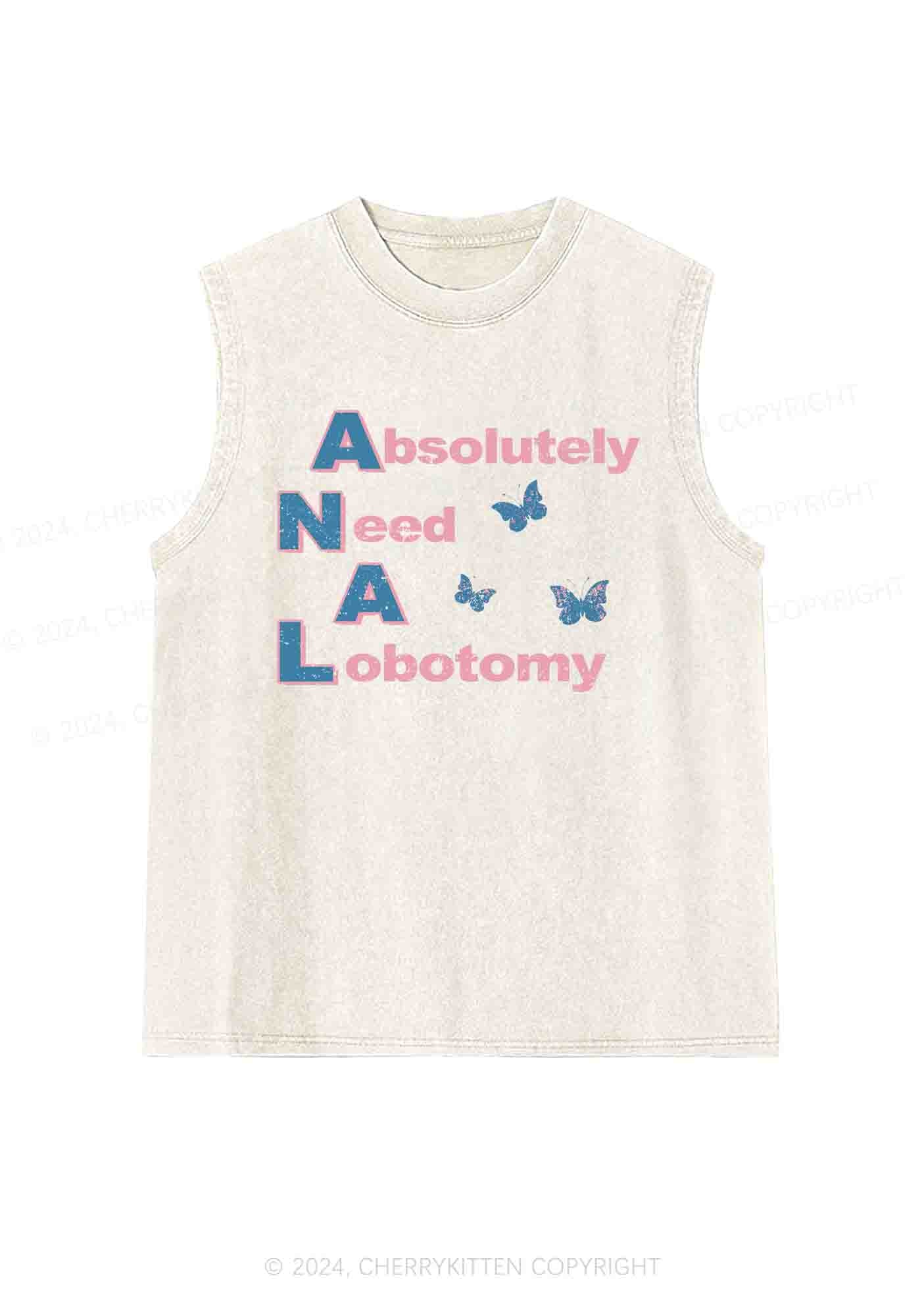 Absolutely Need A Lobotomy Y2K Washed Tank Cherrykitten