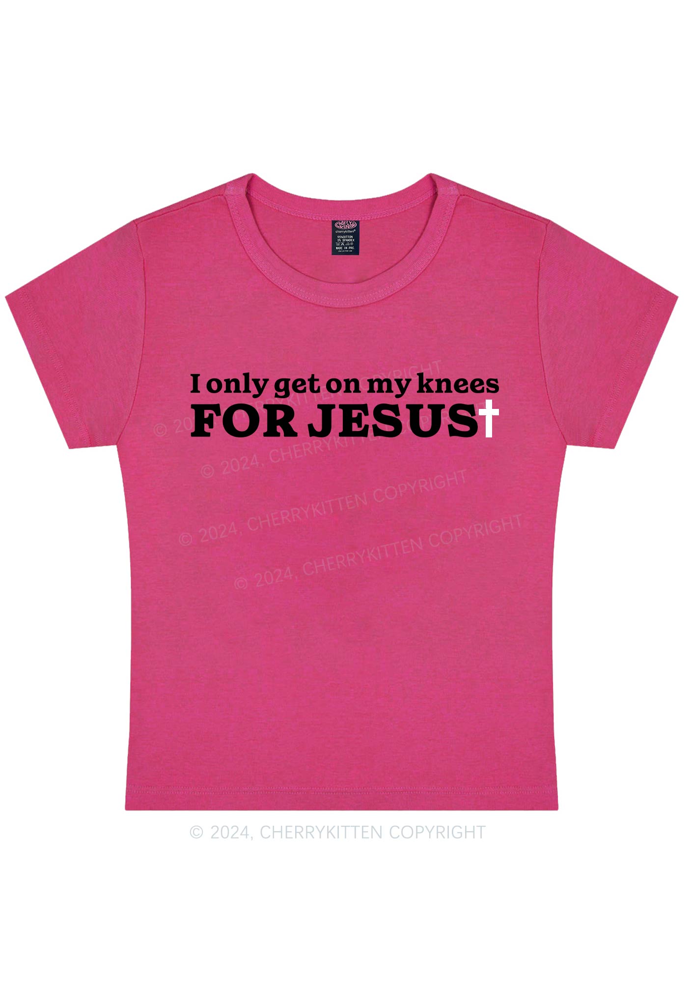 Get On Knees For Jesus Y2K Baby Tee Cherrykitten