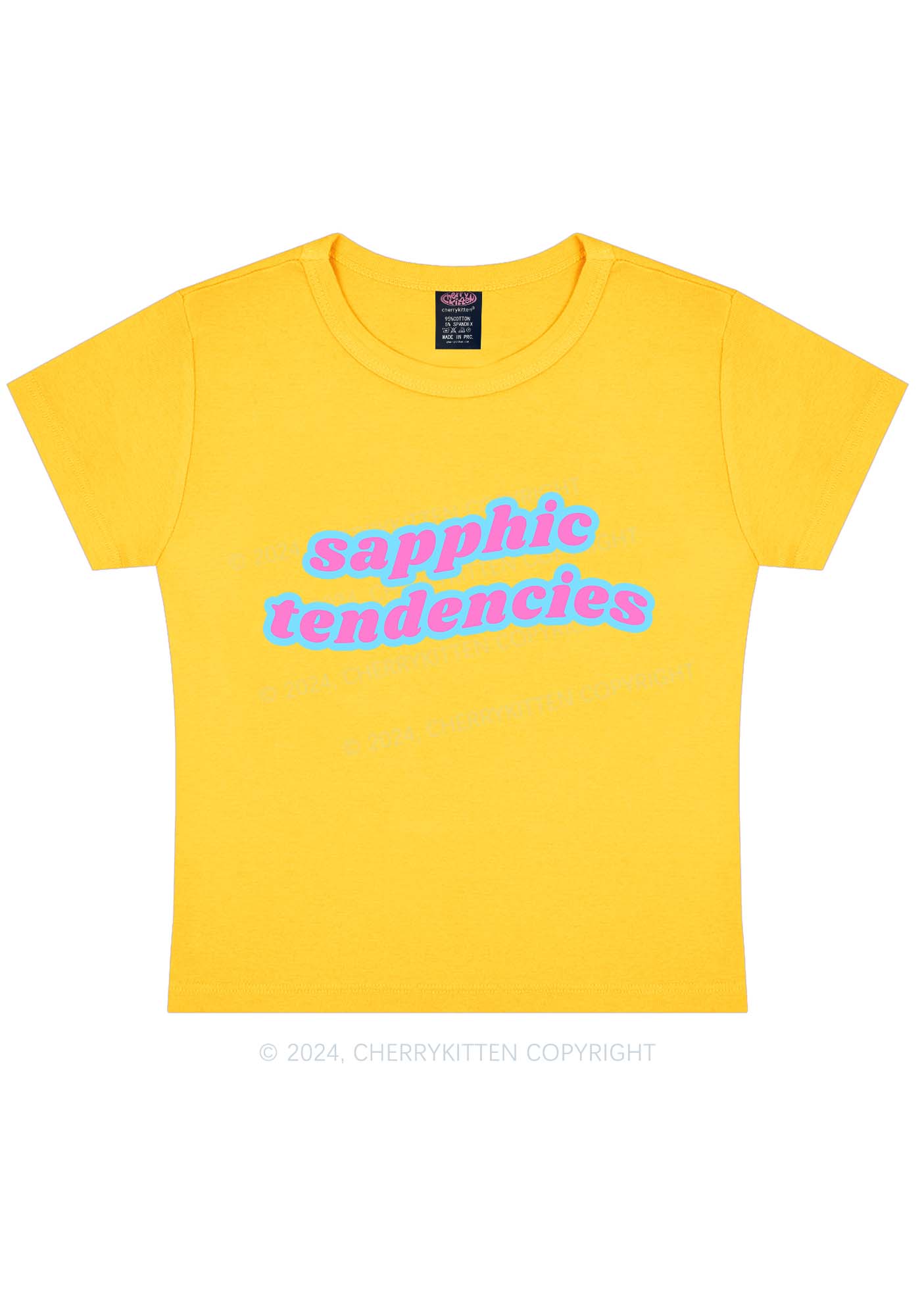 Sapphic Tendencies Y2K Baby Tee Cherrykitten