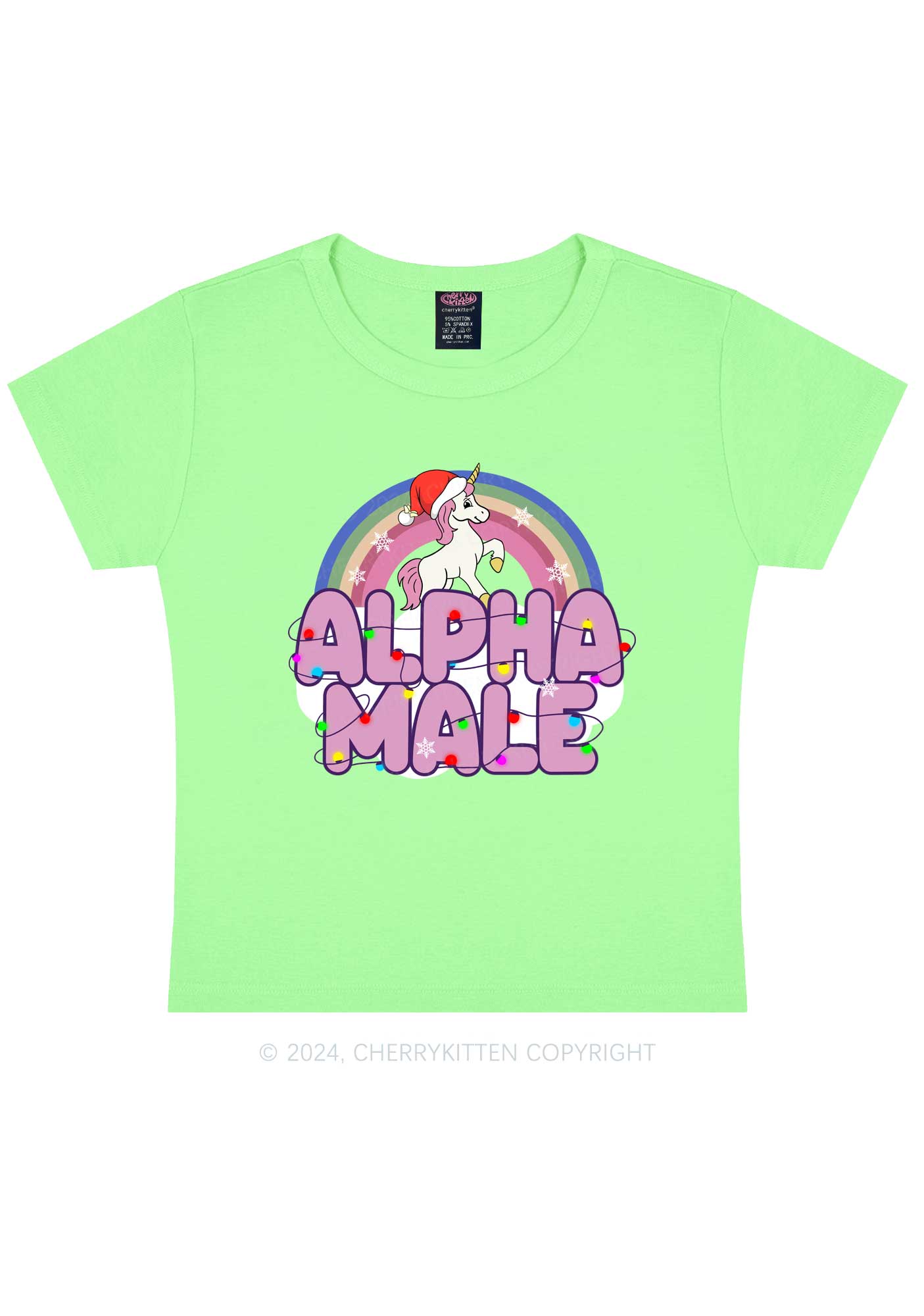 Christmas Alpha Male Y2K Baby Tee Cherrykitten