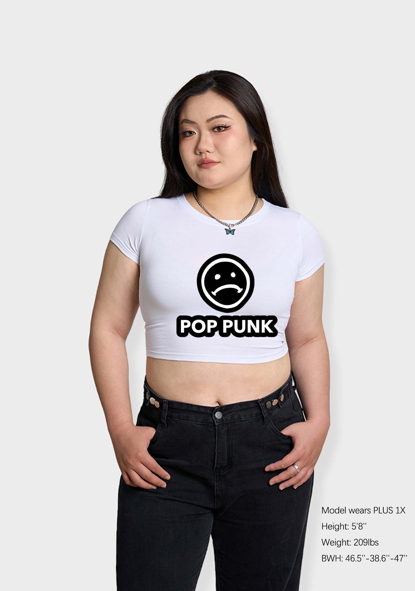 Curvy Unhappy Pop Punk Baby Tee