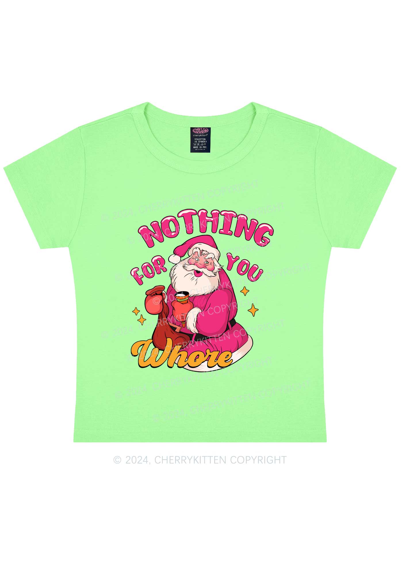 Christmas Nothing For Santa Y2K Baby Tee Cherrykitten