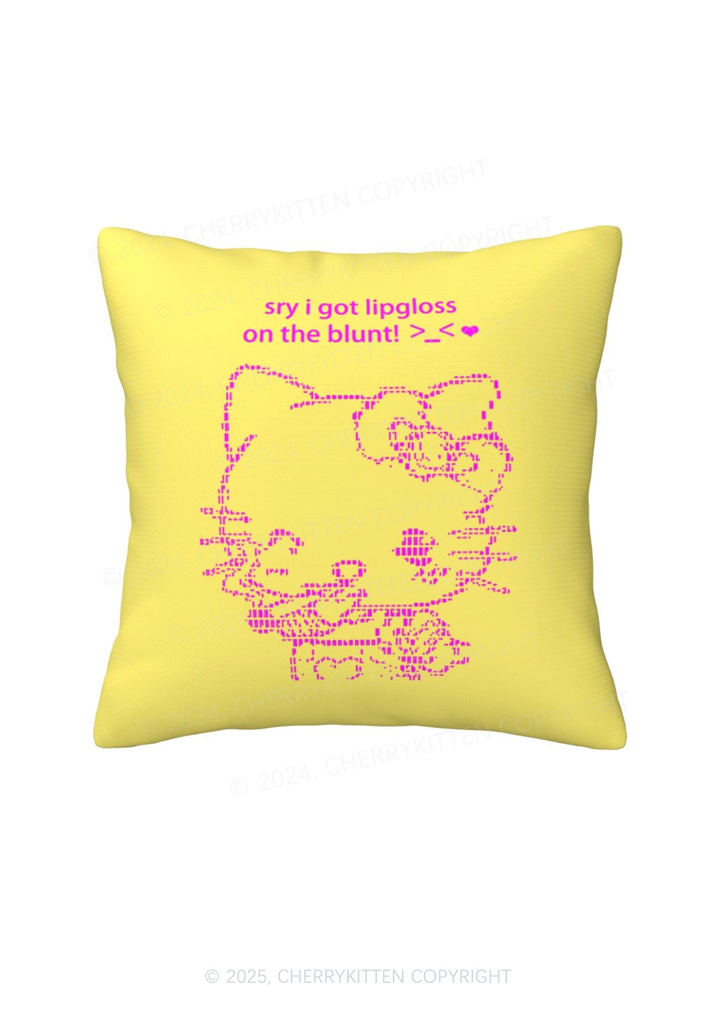 Sorry About Lipgloss Y2K Throw Pillow Cover Cherrykitten