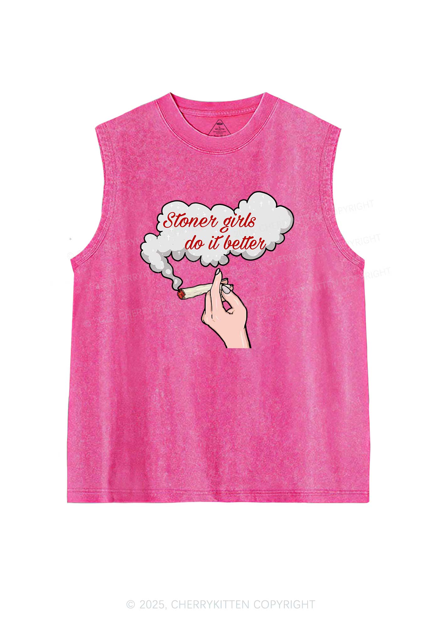 Stoner Girls Do It Better Y2K Washed Tank Cherrykitten