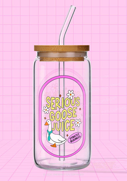 Serious Goose Juice Y2K Printed Glass Cup Cherrykitten