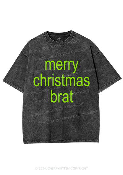 Merry Christmas Brat Y2K Washed Tee Cherrykitten