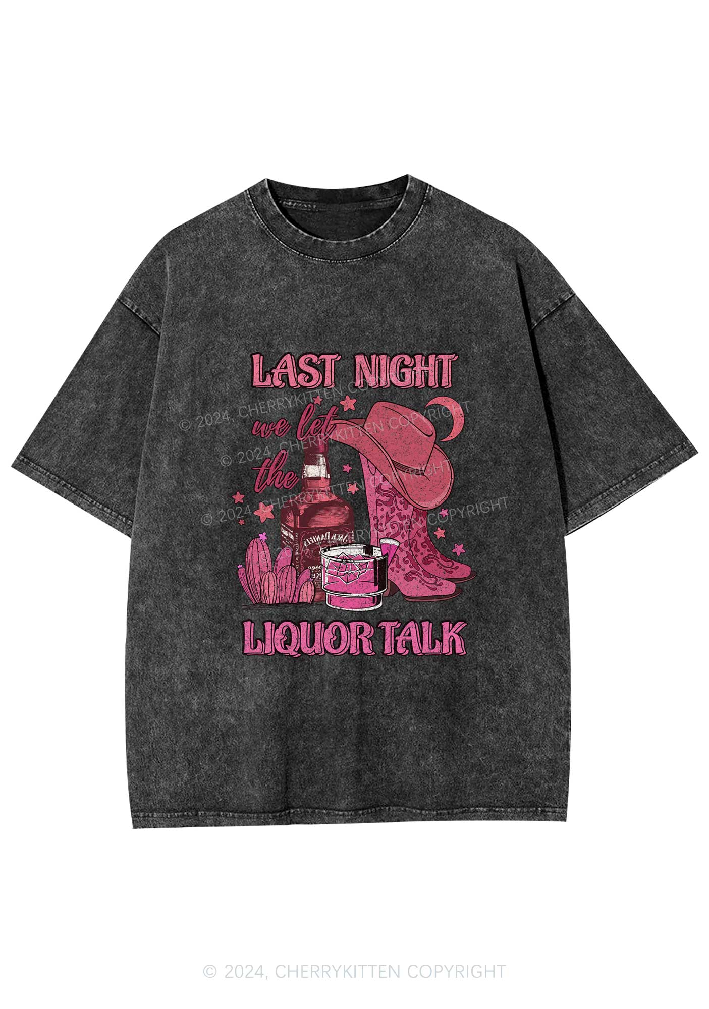 Liquor Talk Y2K Washed Tee Cherrykitten