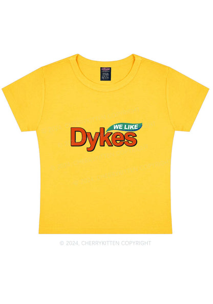 We Like Dykes Y2K Baby Tee Cherrykitten