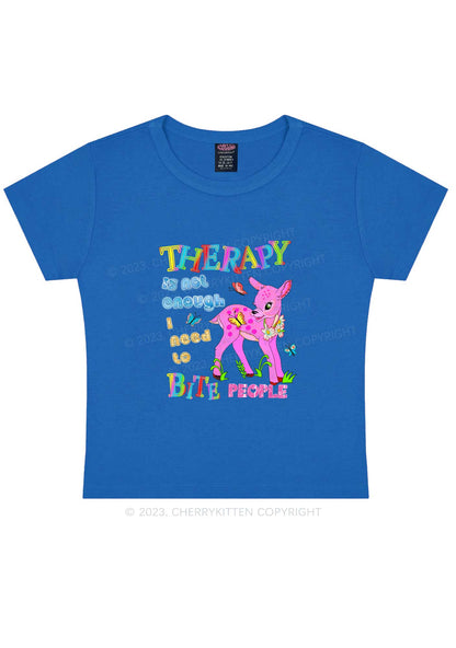 Therapy Is Not Enough Y2K Baby Tee Cherrykitten