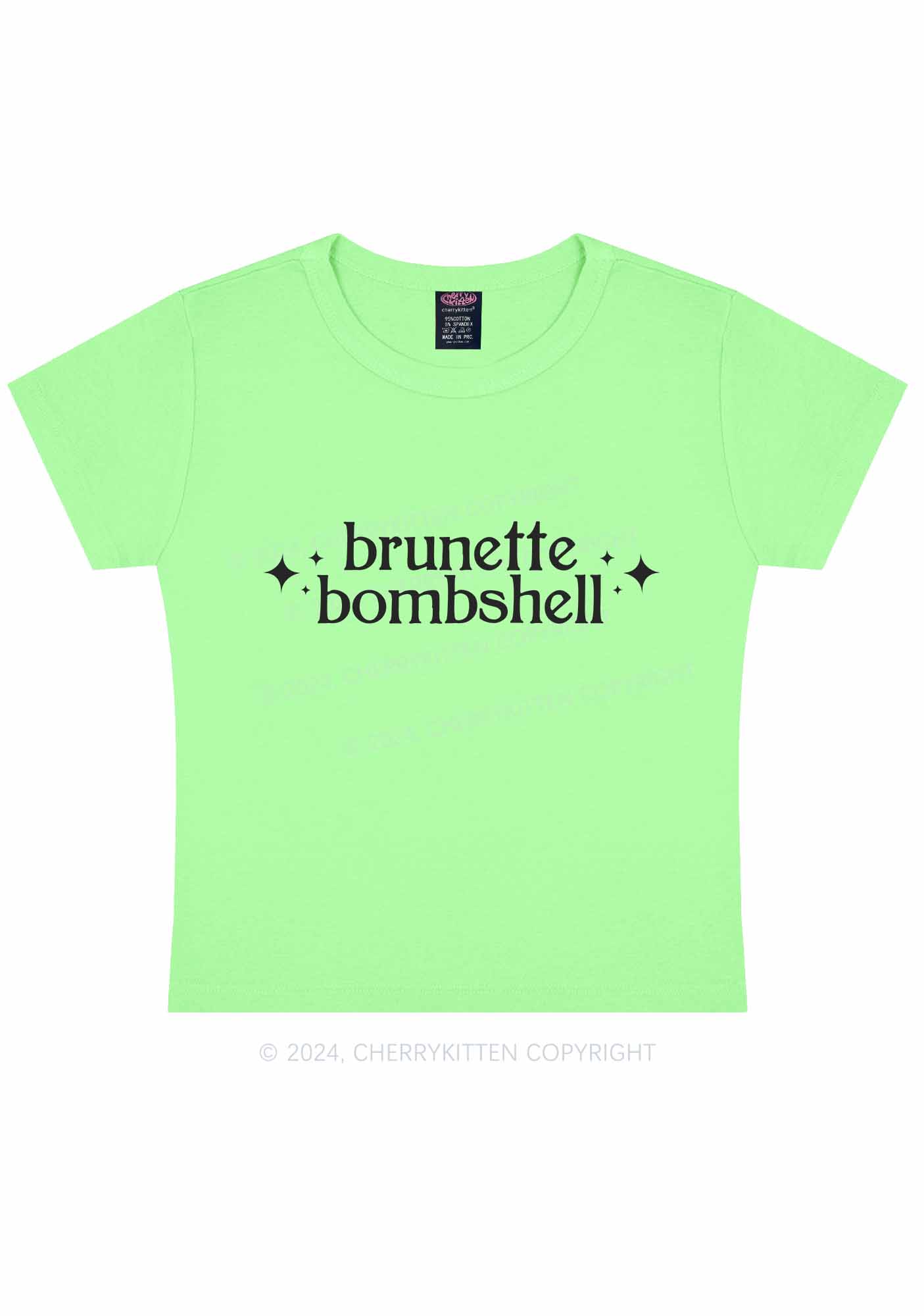 Brunette Bombshell Y2K Baby Tee Cherrykitten