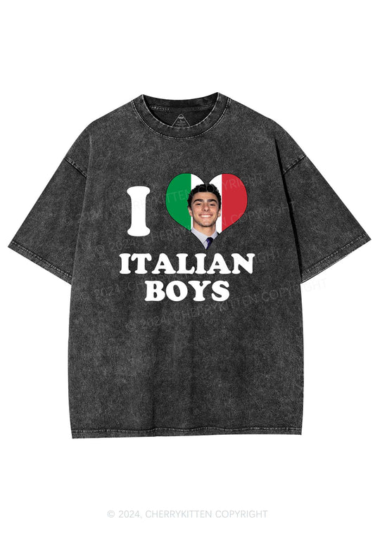 I Love Italian Luigi Y2K Washed Tee Cherrykitten