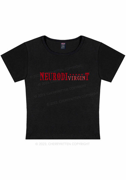 Curvy Neurodivirgint Stars Y2K Baby Tee Cherrykitten