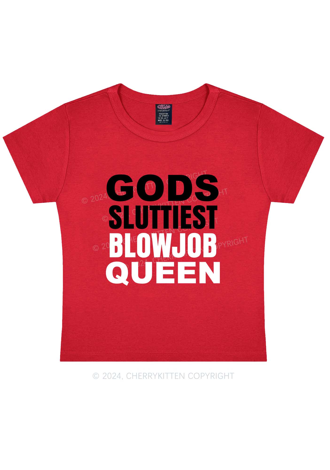 God's Slxttiest Queen Y2K Baby Tee Cherrykitten