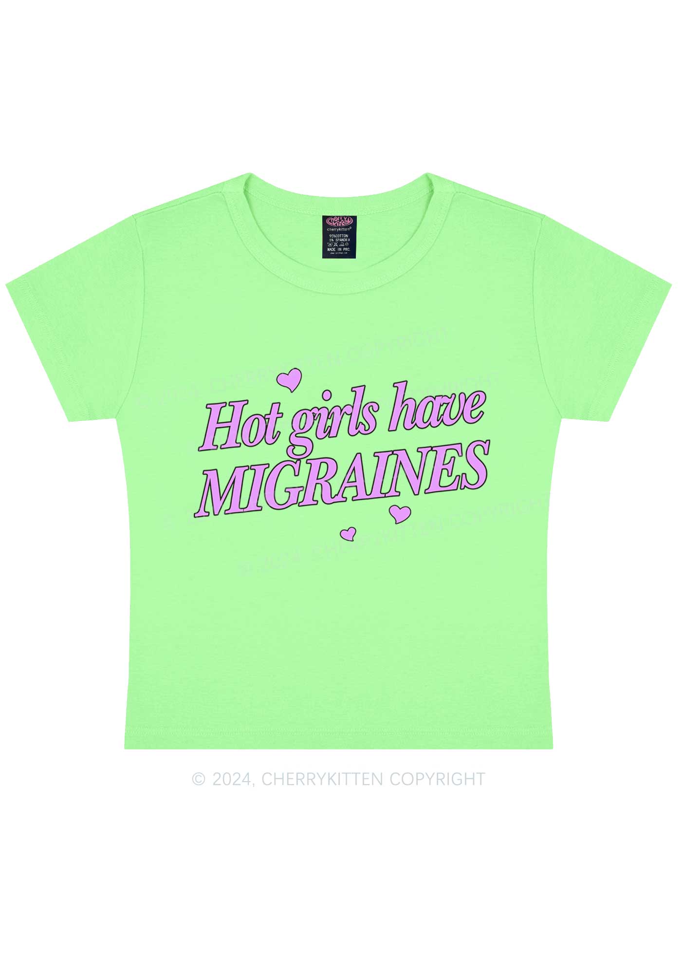 Hot Girls Have Migraines Y2K Baby Tee Cherrykitten