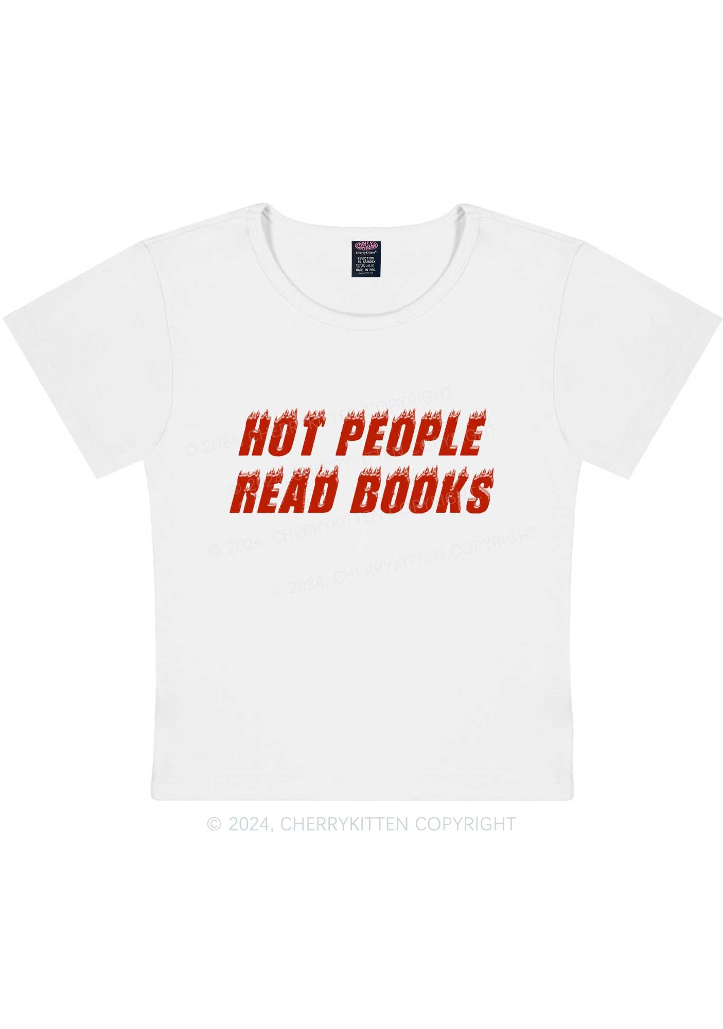 Curvy Hot People Read Books Y2K Baby Tee Cherrykitten