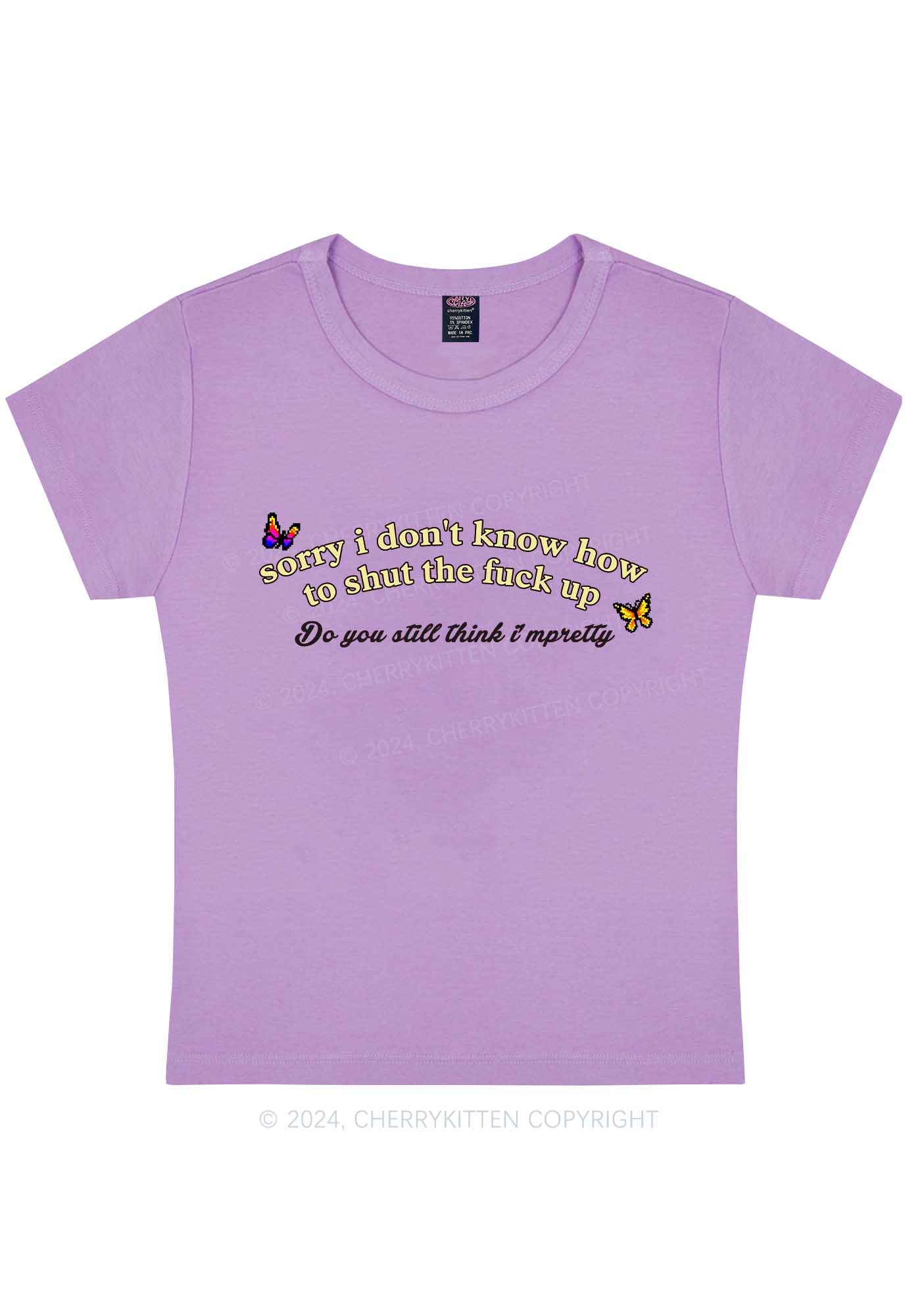 How To Shut Up Y2K Baby Tee Cherrykitten