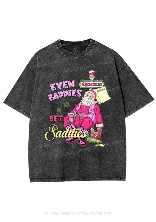 Christmas Baddies Santa Y2K Washed Tee Cherrykitten