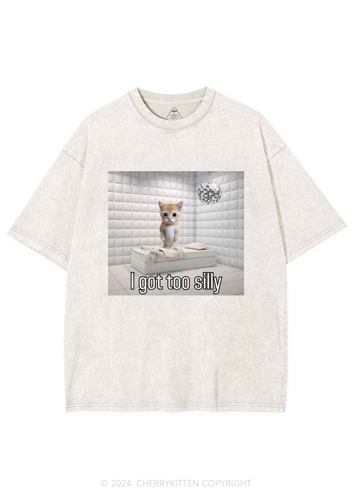 Silly Cat Y2K Washed Tee Cherrykitten