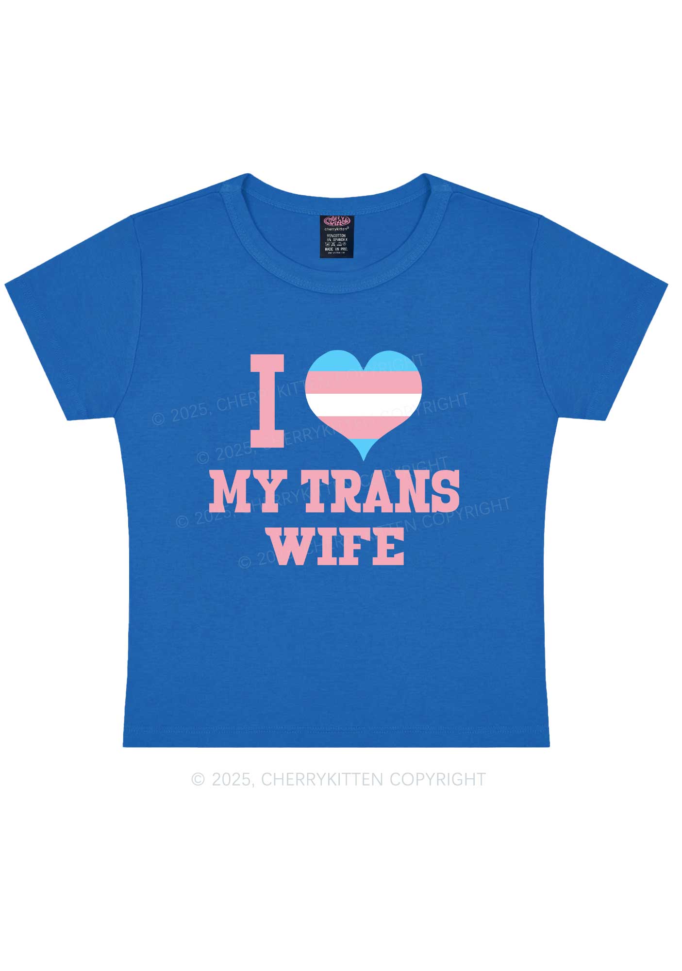 I Love My Trans Wife Y2K Baby Tee Cherrykitten