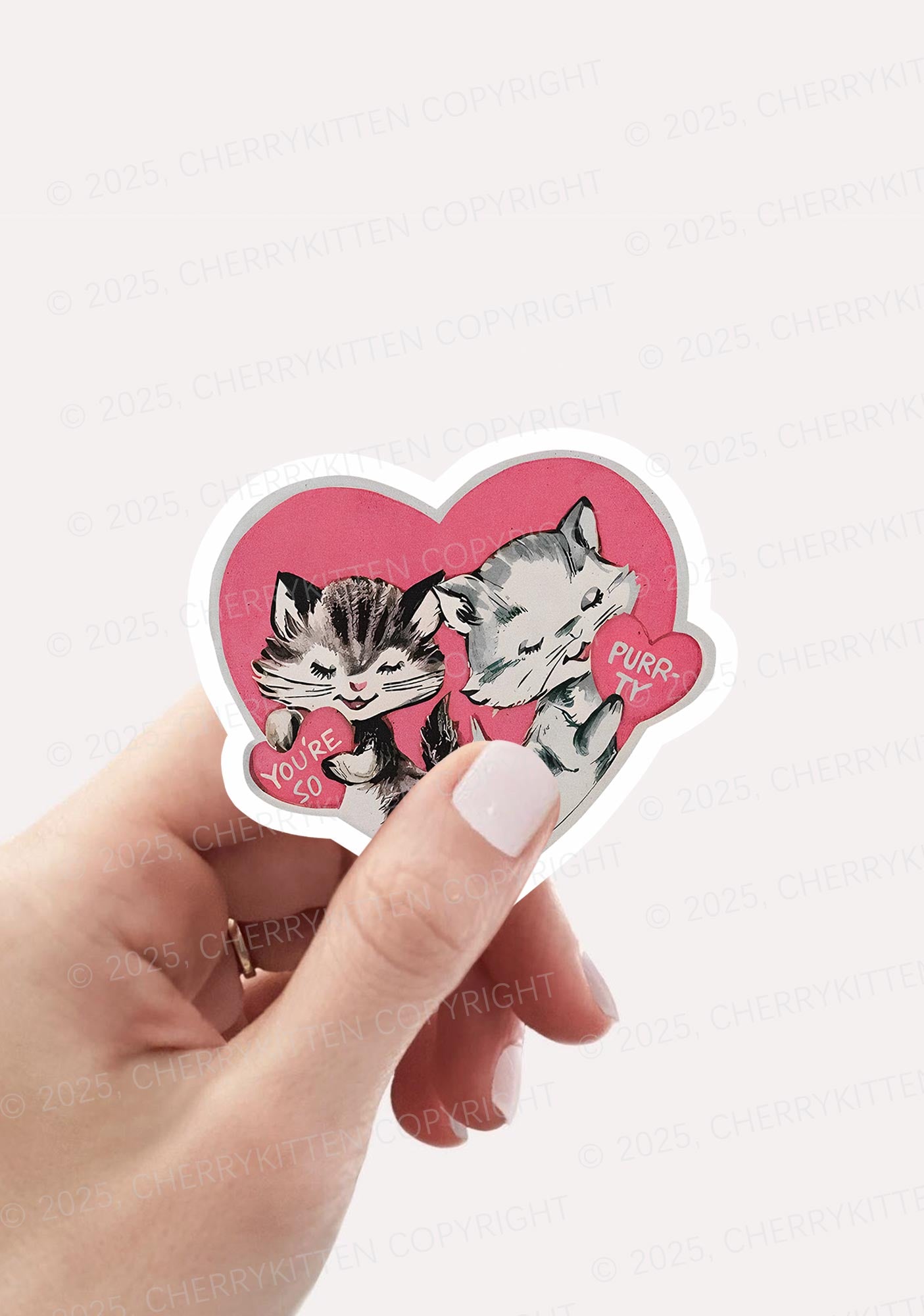 You Are So Purrty 1Pc Y2K Sticker Cherrykitten