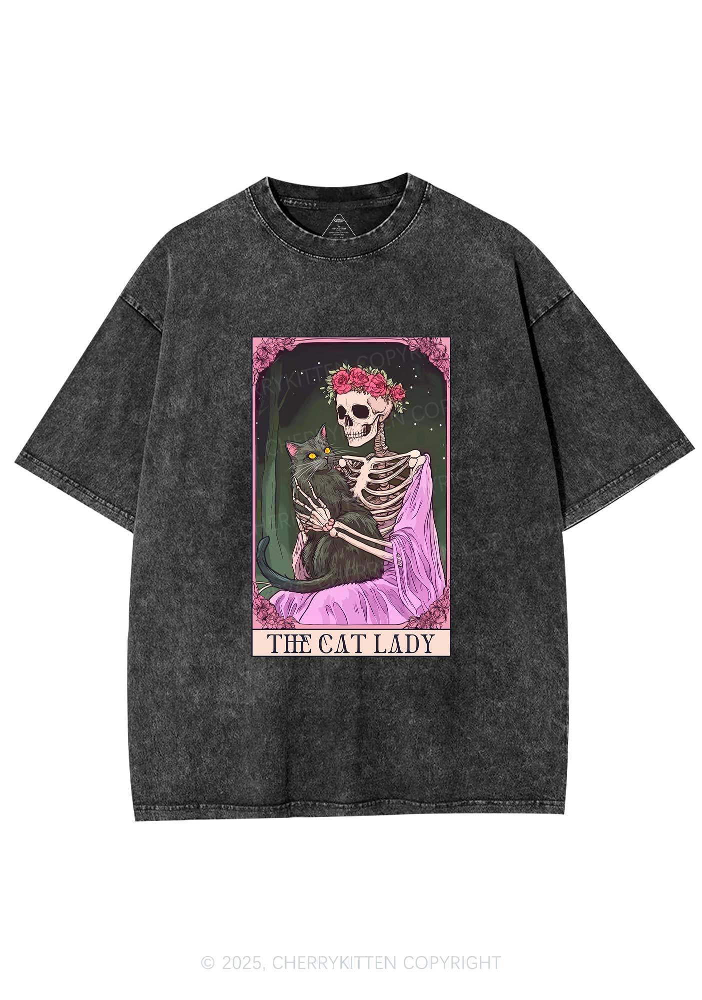 Skeleton Lady Y2K Washed Tee Cherrykitten