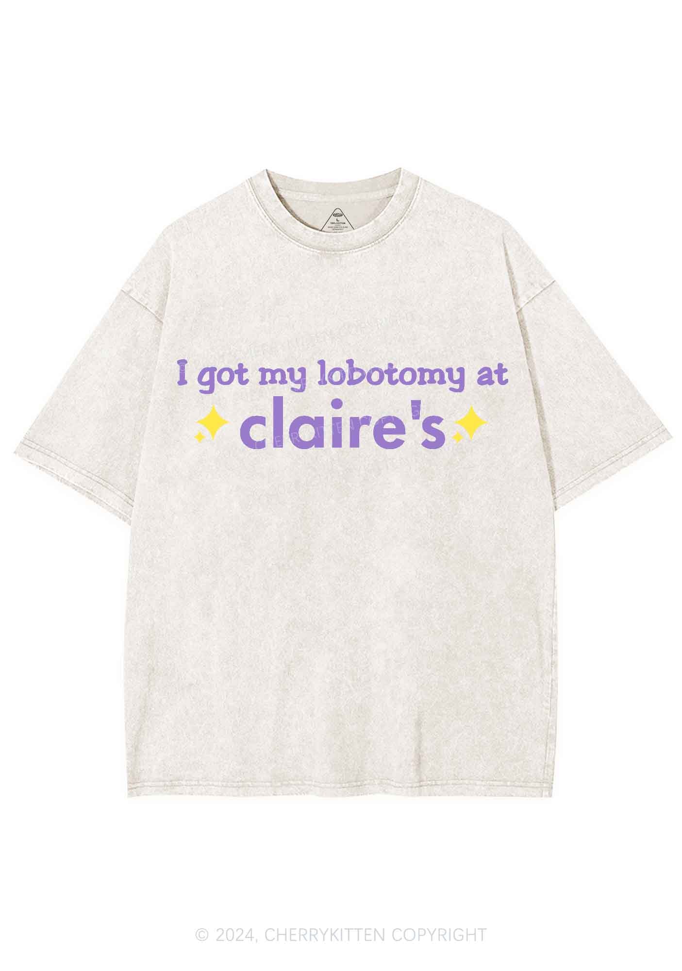 I Got My Lobotomy At Claire's Y2K Washed Tee Cherrykitten