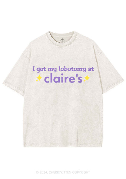 I Got My Lobotomy At Claire's Y2K Washed Tee Cherrykitten