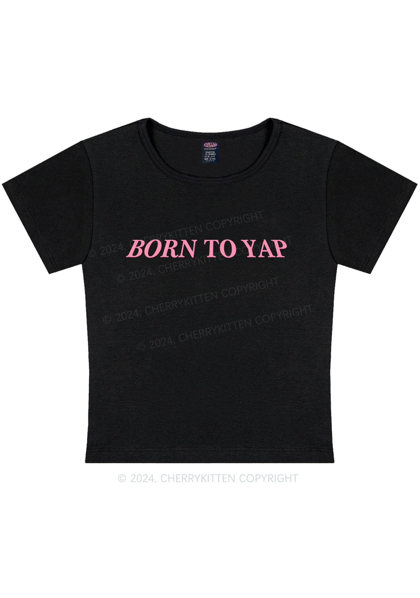 Born To Yap Y2K Baby Tee Cherrykitten