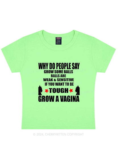 Grow Tough Y2K Baby Tee Cherrykitten