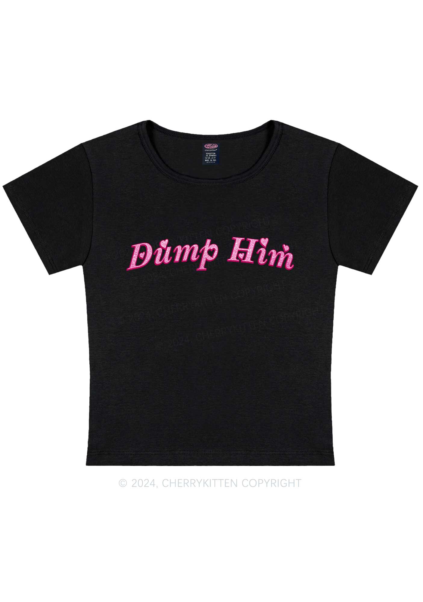 Dump Him Y2K Valentine's Day Baby Tee Cherrykitten