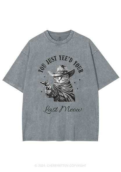 Your Last Meow Y2K Washed Tee Cherrykitten