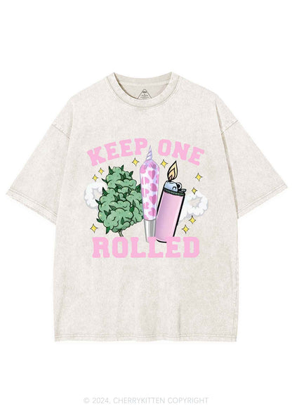 Keep One Rolled Y2K Washed Tee Cherrykitten