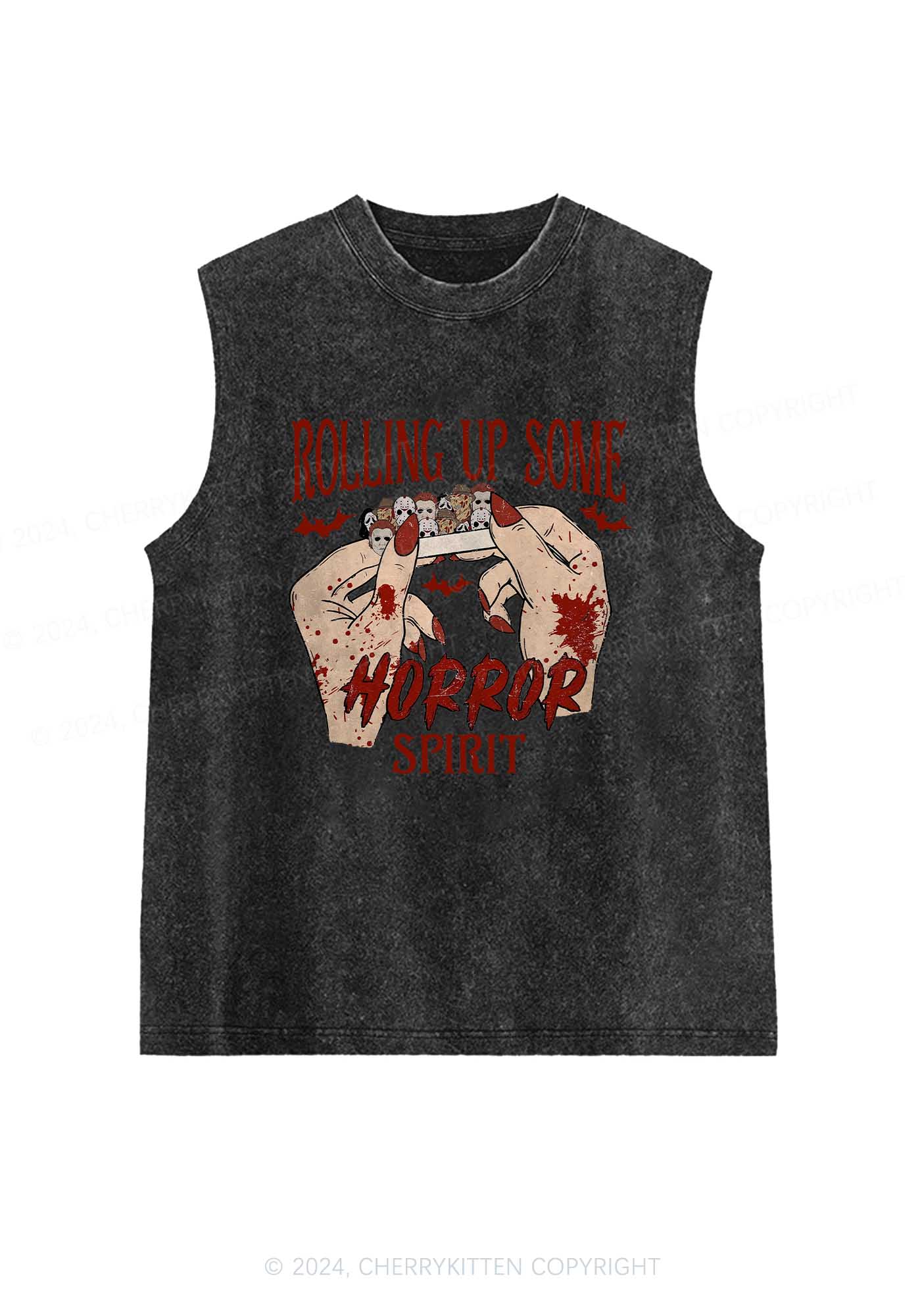 Halloween Horror Spirit Y2K Washed Tank Cherrykitten