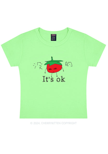 It's Ok Y2K Baby Tee Cherrykitten